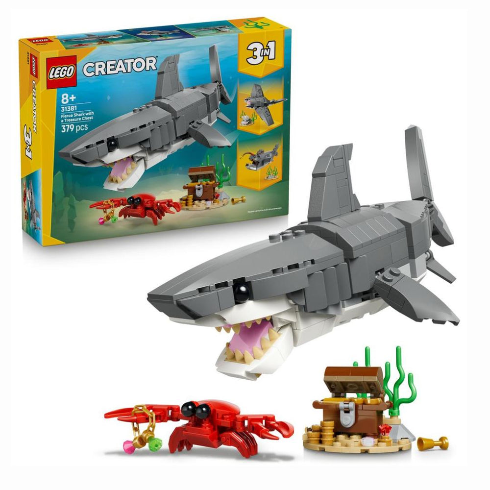 Fierce Shark With A Treasure Chest #31381