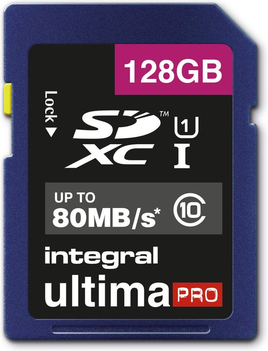 Integral Ultima Pro 128GB SDXC V30 Class 10 U3 UHS-I A1 + Adapter