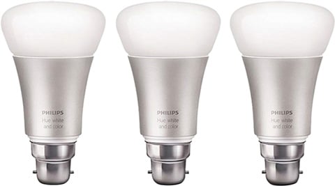 Hue White and Colour Starter Kit (3x B22 Bulbs) with Hue Bridge