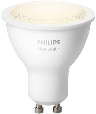 Hue GU10 Smart Light Bulb, 5.5 W, White (1x Bulb)