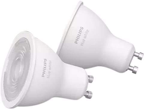 Hue GU10 Smart Light Bulb, 5.5 W, White (2x Bulb)
