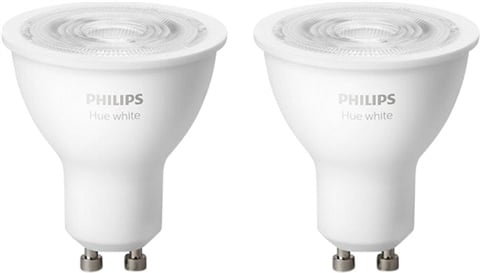 Hue GU10 Spot Smart Bulb, 5.5W, White (x2)