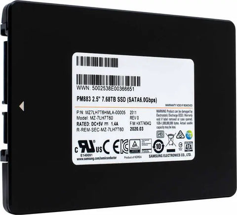 Samsung PM883 MZ7LH7T6HMLA 7.68TB SATA 2.5 inch SSD
