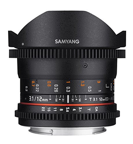 Samyang 12mm T3.1 VDSLR ED AS NCS Fish-eye Cine Lens (Canon EF)
