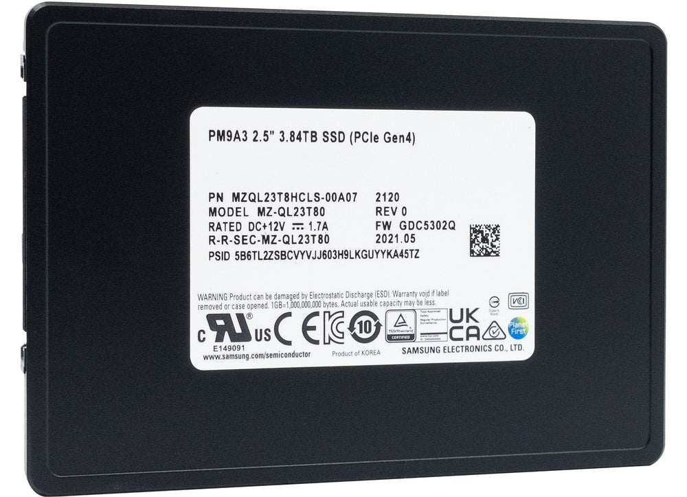 PM9A3 MZQL23T8HCLS 3.84TB U.2 NVMe PCIe 4.0