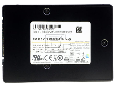 Samsung PM983 7.68TB 2.5 inch U.2 PCIe NVMe SSD MZ-QLB7T60