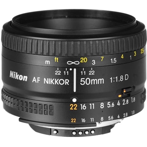 AF Nikkor 50mm f/1.8D Black Lens
