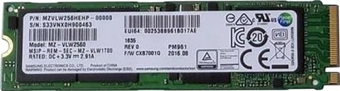 PM961 MZVLW256HEHP 256GB NVMe M.2