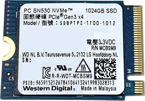 WD CH SN530 512GB SSD M.2 NVME 2230
