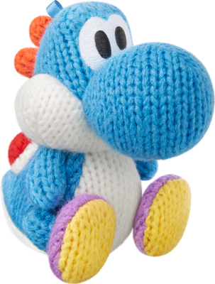 Light-Blue Yarn Yoshi - Amiibo Yoshi's Woolly World series