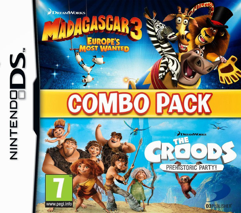 The Combo Pack: Madagascar 3 - Europe's Most Wanted : The Croods - Prehistoric Party!