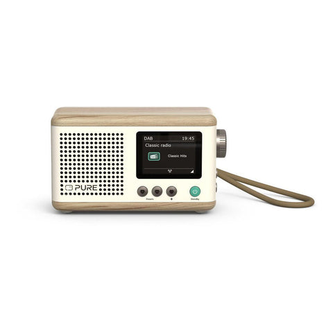 253799 Classic Mini Portable DAB/FM Radio- Cotton White/Oak