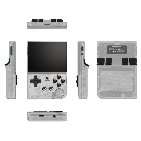 Anbernic RG35XX handheld retro game console transparant wit