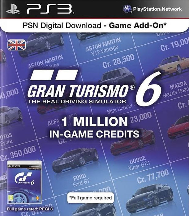 Gran Turismo 6 1 Million In-Game Credits