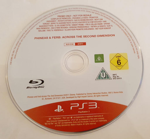 Phineas And Ferb: Across The 2nd Dimension [Promo Not For Resale]