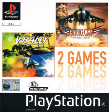 2 Games: V-Rally & Eagle One Harrier Attack
