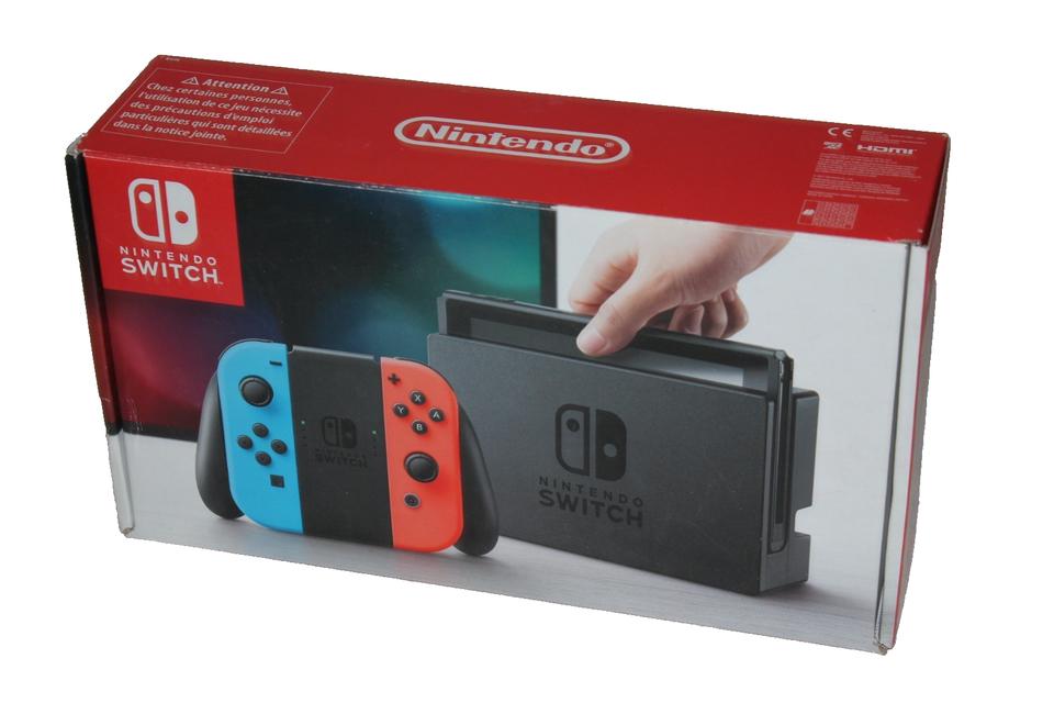 Nintendo Switch with Blue and Red Joy-con