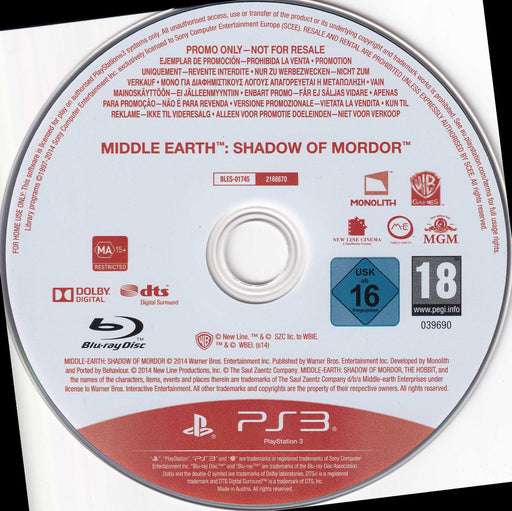 Middle Earth: Shadow Of Mordor [Not For Resale]
