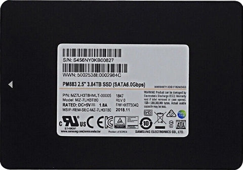 PM883 MZ-7LH3T80 3.84TB SATA 2.5"
