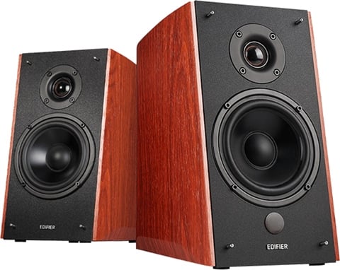 Edifier R2000TB Bluetooth Active Bookshelf Speakers (Pair)- Brown Wood