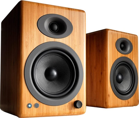 Audioengine A5+ Wireless Bookshelf Speakers (Pair) - Bamboo