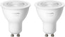 Hue GU10 Spot Smart Bulb, 5.5W, White (x2)