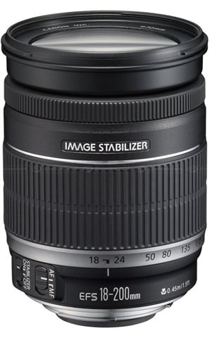 EF-S 18-200mm f/3.5-5.6 IS Black Lens