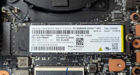 SanDisk PC SN8000S 512GB NVMe M.2 2280 SSD