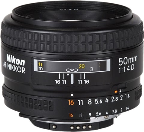 AF Nikkor 50mm f/1.4 Rubber Focus Black Lens