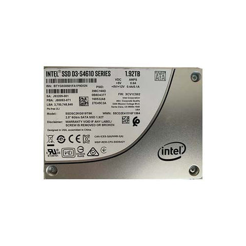 Intel SSD D3-S4610 1.92TB 2.5 inch SATA SSDSC2KG019T8