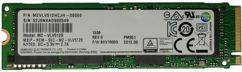 Samsung MZ-VLV5120 PM951 512GB M.2 2280 NVMe SSD