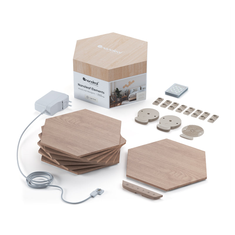 Elements Wood Like Hexagons Starter Kit (7x Panels)