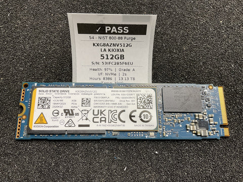 Kioxia XG8 KXG8AZNV512G 512GB M.2 2280 NVMe SSD