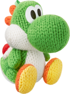 Green Yarn Yoshi - Amiibo Yoshi's Woolly World series