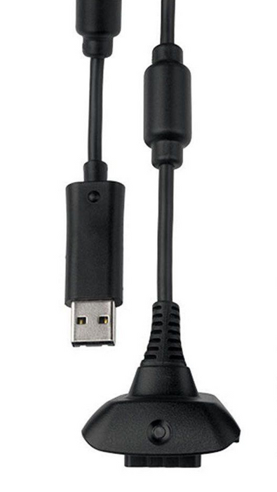 Xbox 360 Play & Charge Kabel - Grijs / Zwart